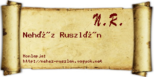 Nehéz Ruszlán névjegykártya